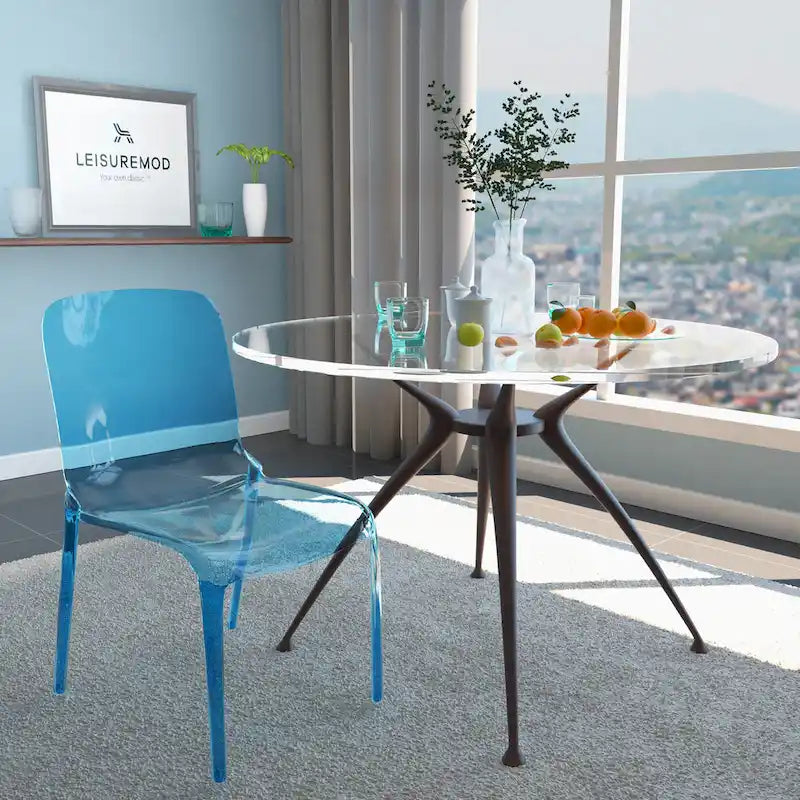 Sedia da Pranzo Trasparente Impilabile, Stile Moderno, Set da 4