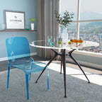 Sedia da Pranzo Trasparente Impilabile, Stile Moderno, Set da 4