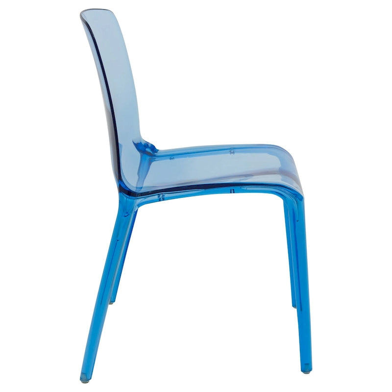 Sedia da Pranzo Trasparente Impilabile, Stile Moderno, Set da 4