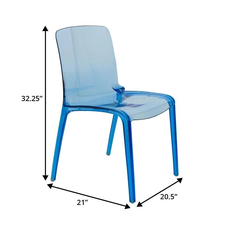 Sedia da Pranzo Trasparente Impilabile, Stile Moderno, Set da 4