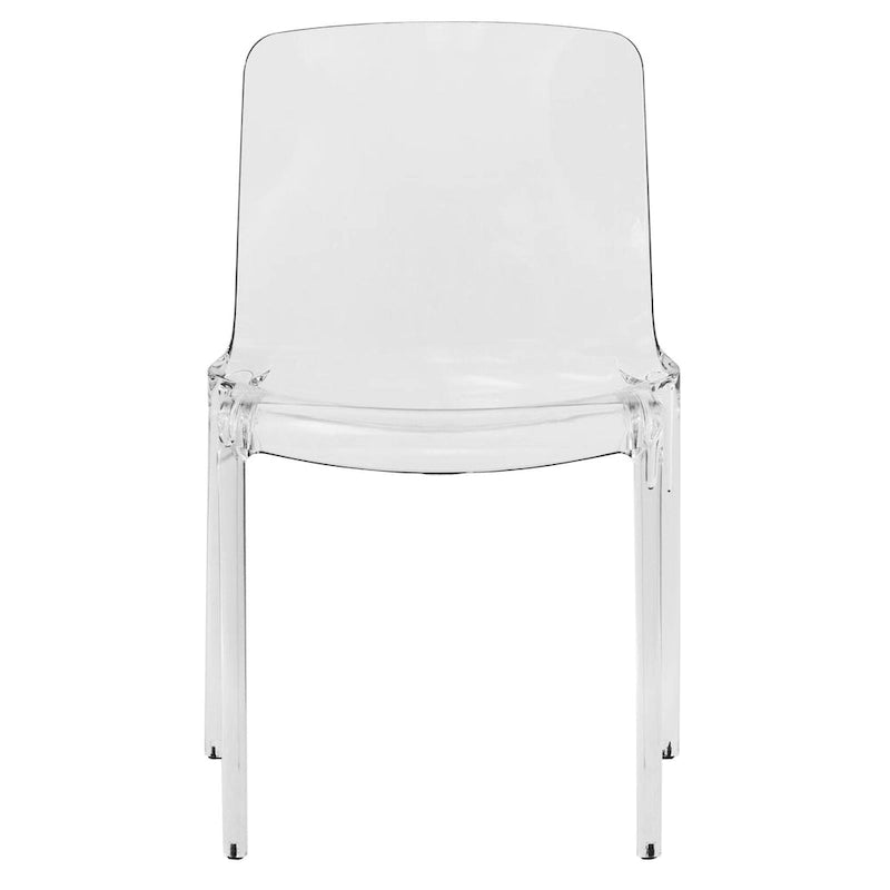 Sedia da Pranzo Trasparente Impilabile, Stile Moderno, Set da 4