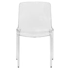 Sedia da Pranzo Trasparente Impilabile, Stile Moderno, Set da 4