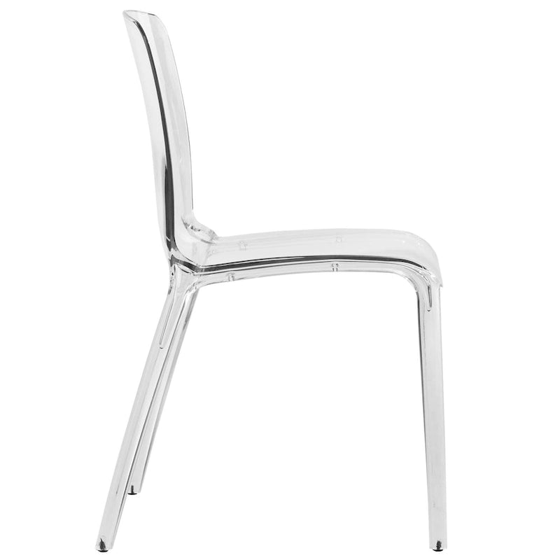 Sedia da Pranzo Trasparente Impilabile, Stile Moderno, Set da 4