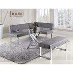 Angolo cottura reversibile grigio con gambe in acciaio inossidabile, set da 2