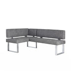 Angolo cottura reversibile grigio con gambe in acciaio inossidabile, set da 2