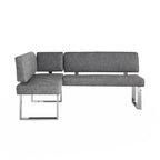 Angolo cottura reversibile grigio con gambe in acciaio inossidabile, set da 2