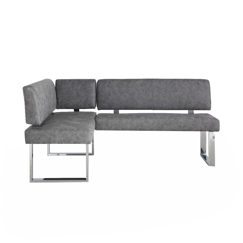 Angolo cottura reversibile grigio con gambe in acciaio inossidabile, set da 2
