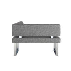 Angolo cottura reversibile grigio con gambe in acciaio inossidabile, set da 2