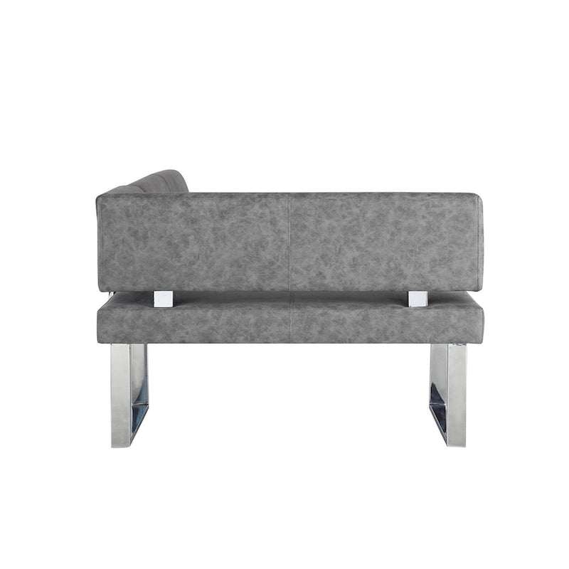 Angolo cottura reversibile grigio con gambe in acciaio inossidabile, set da 2