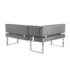 Angolo cottura reversibile grigio con gambe in acciaio inossidabile, set da 2