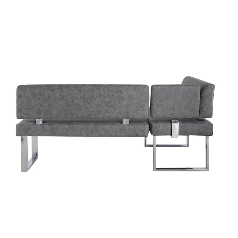 Angolo cottura reversibile grigio con gambe in acciaio inossidabile, set da 2
