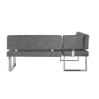 Angolo cottura reversibile grigio con gambe in acciaio inossidabile, set da 2