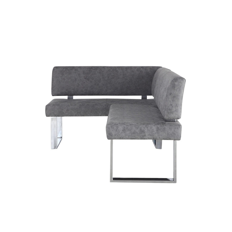 Angolo cottura reversibile grigio con gambe in acciaio inossidabile, set da 2