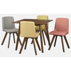 Sedie da pranzo Mid-Century, Lino Multicolore, Set da 4