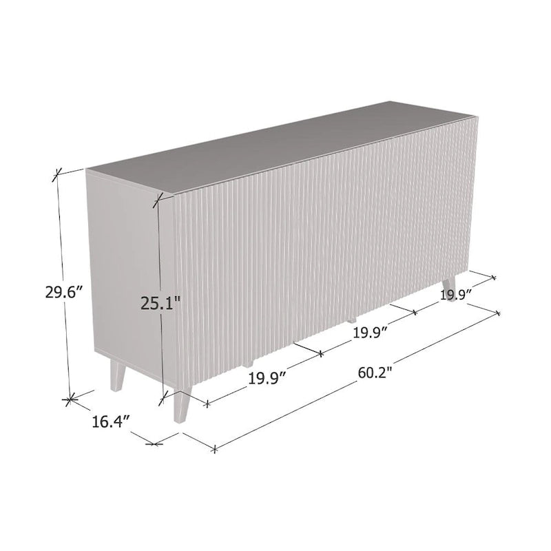 Madia 3D opaca Olmo / Bianco / Nero, monoblocco