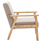 Poltrona Scandi da salotto, singola, color cachi/marrone giallastro/crema