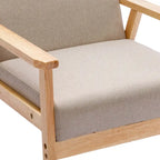 Poltrona Scandi da salotto, singola, color cachi/marrone giallastro/crema