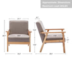 Poltrona Scandi da salotto, singola, color cachi/marrone giallastro/crema