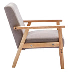 Poltrona Scandi da salotto, singola, color cachi/marrone giallastro/crema