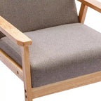 Poltrona Scandi da salotto, singola, color cachi/marrone giallastro/crema