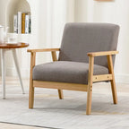 Poltrona Scandi da salotto, singola, color cachi/marrone giallastro/crema
