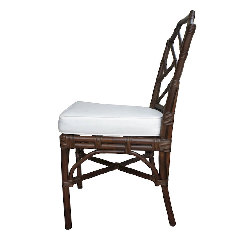 Sedia da pranzo in rattan bianco / marrone / naturale, set da 2