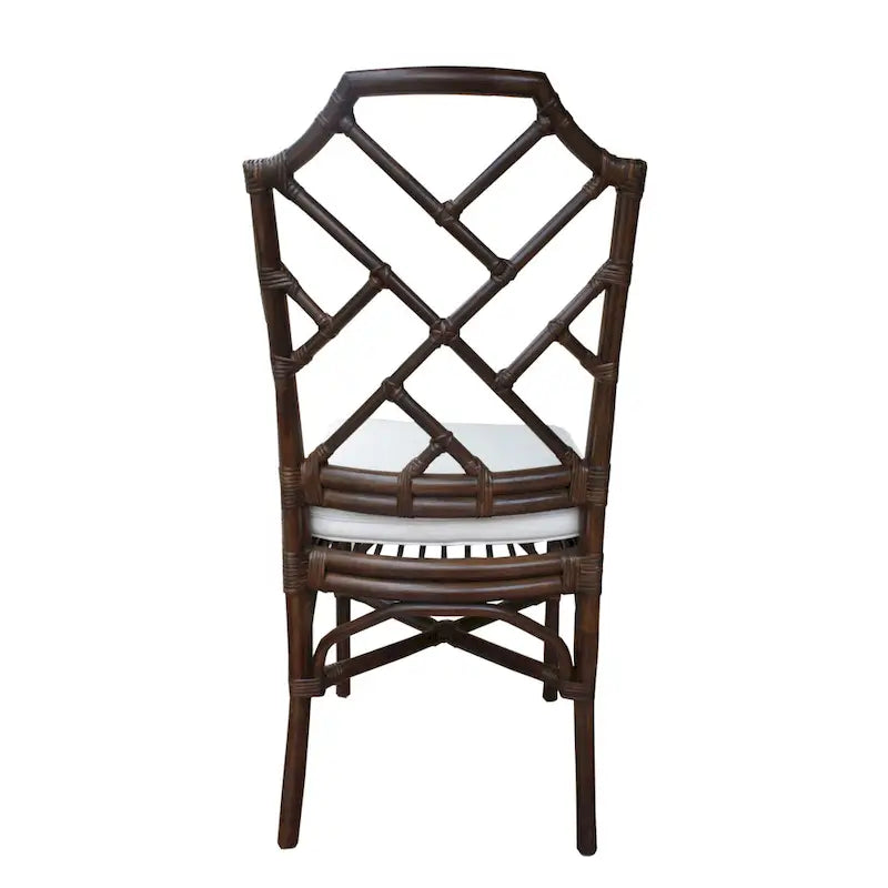 Sedia da pranzo in rattan bianco / marrone / naturale, set da 2