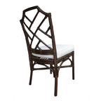 Sedia da pranzo in rattan bianco / marrone / naturale, set da 2