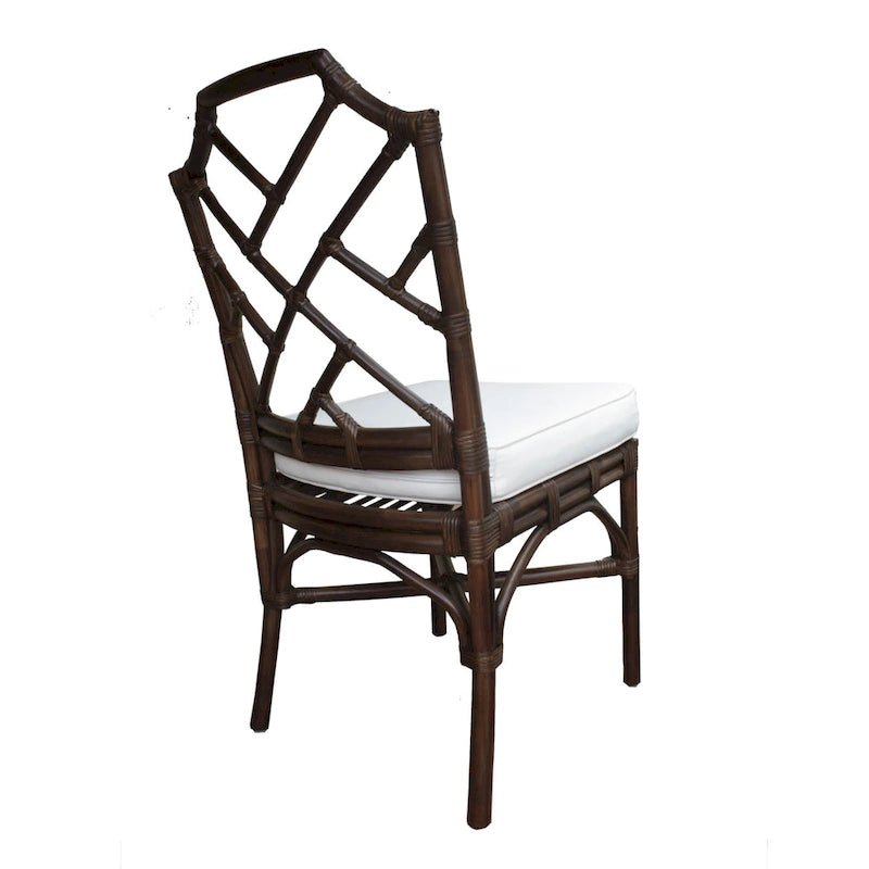 Sedia da pranzo in rattan bianco / marrone / naturale, set da 2