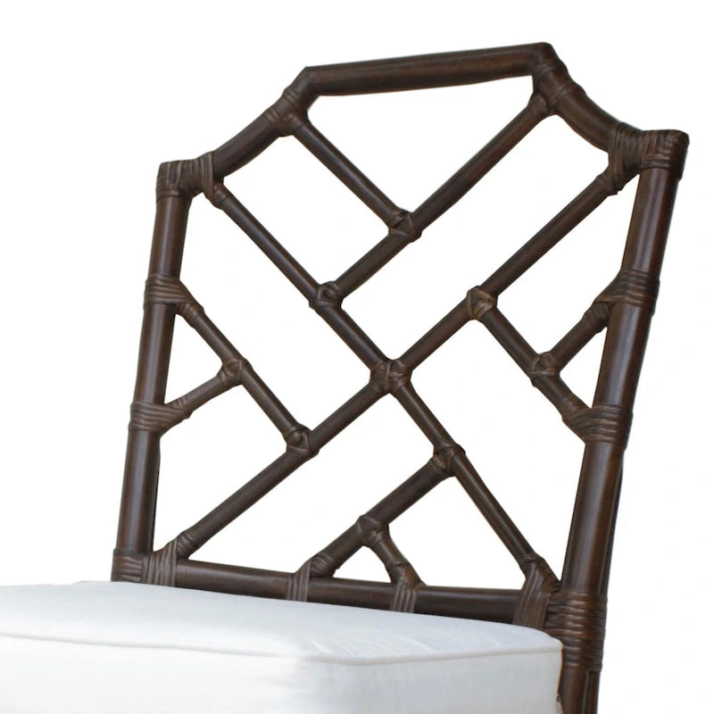 Sedia da pranzo in rattan bianco / marrone / naturale, set da 2