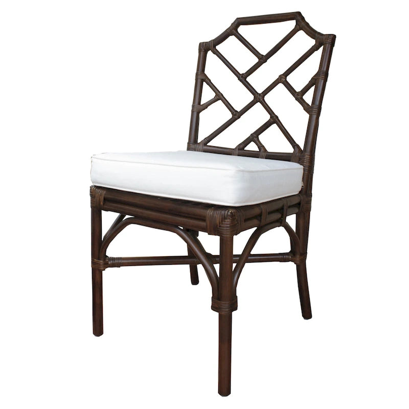Sedia da pranzo in rattan bianco / marrone / naturale, set da 2