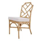 Sedia da pranzo in rattan bianco / marrone / naturale, set da 2