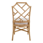 Sedia da pranzo in rattan bianco / marrone / naturale, set da 2