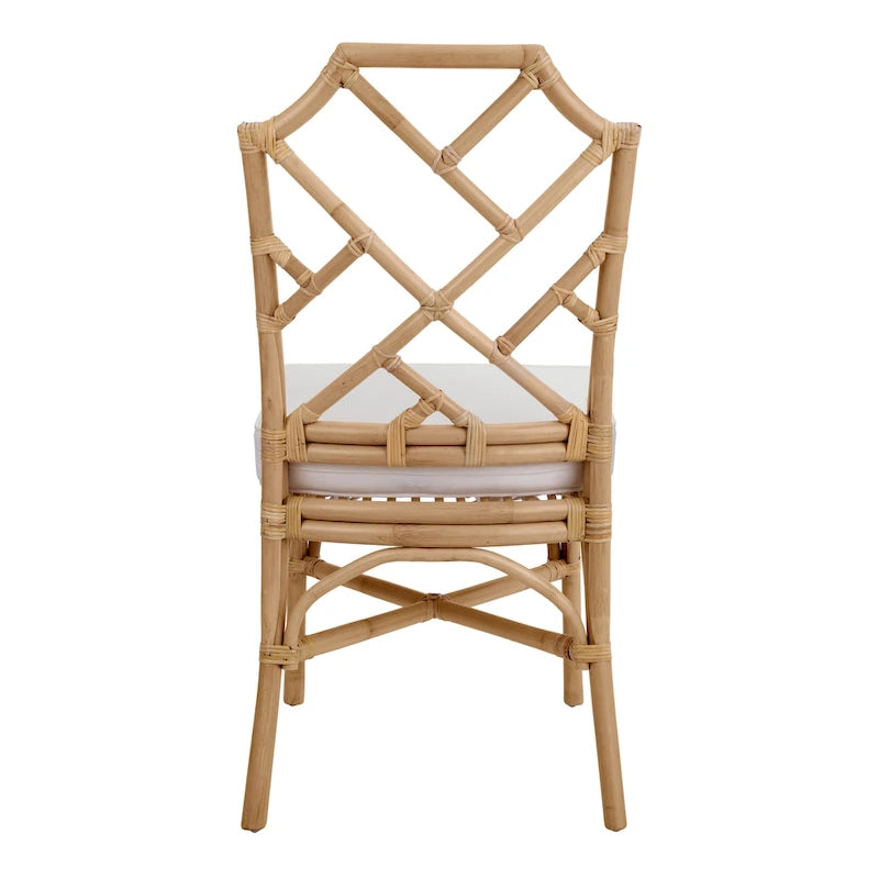 Sedia da pranzo in rattan bianco / marrone / naturale, set da 2