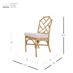 Sedia da pranzo in rattan bianco / marrone / naturale, set da 2