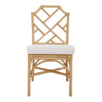 Sedia da pranzo in rattan bianco / marrone / naturale, set da 2