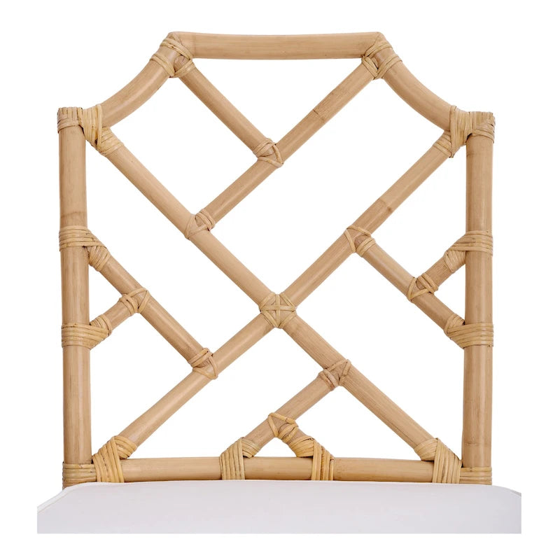 Sedia da pranzo in rattan bianco / marrone / naturale, set da 2