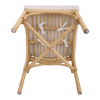 Sedia da pranzo in rattan bianco / marrone / naturale, set da 2