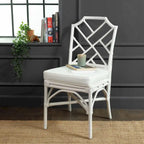 Sedia da pranzo in rattan bianco / marrone / naturale, set da 2
