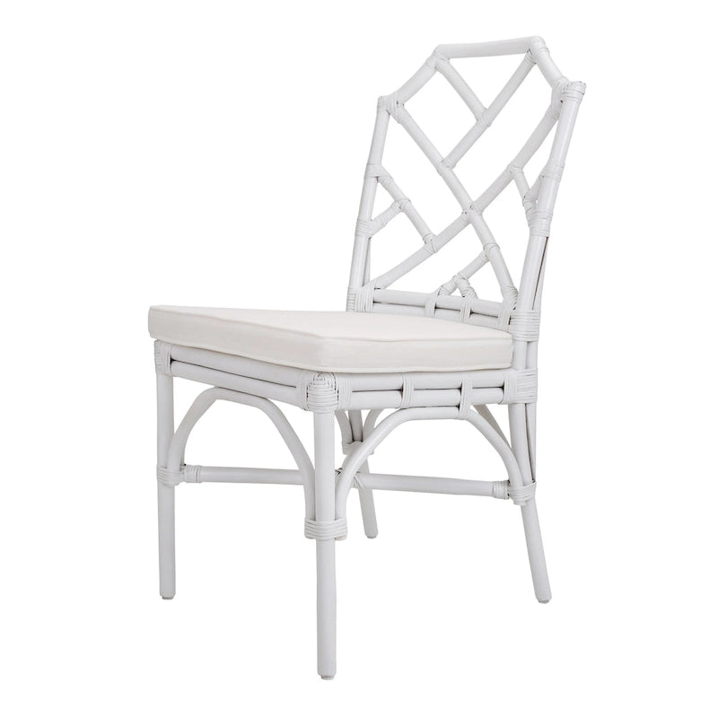 Sedia da pranzo in rattan bianco / marrone / naturale, set da 2