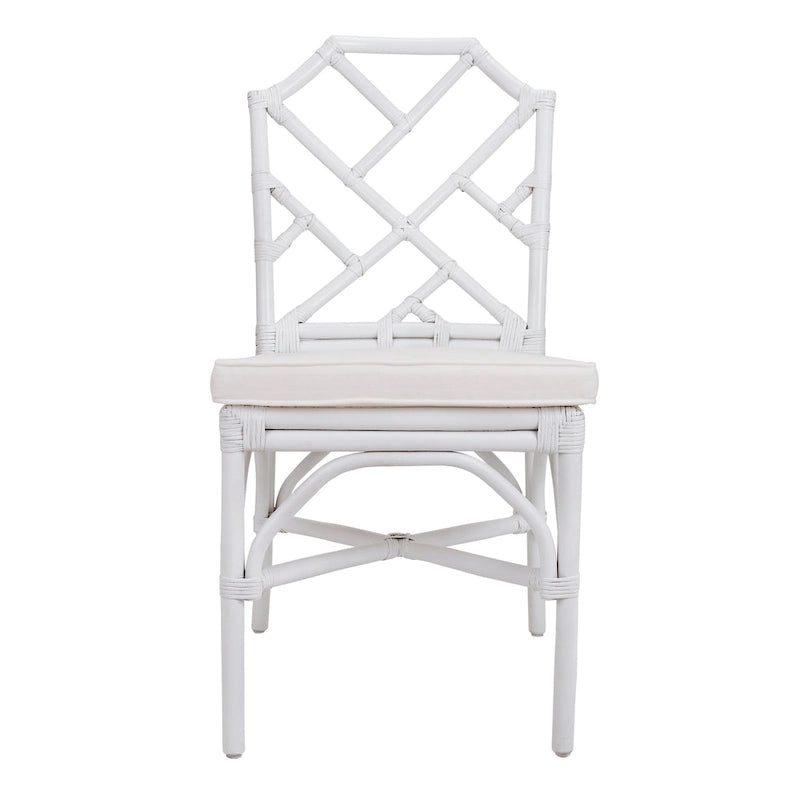 Sedia da pranzo in rattan bianco / marrone / naturale, set da 2