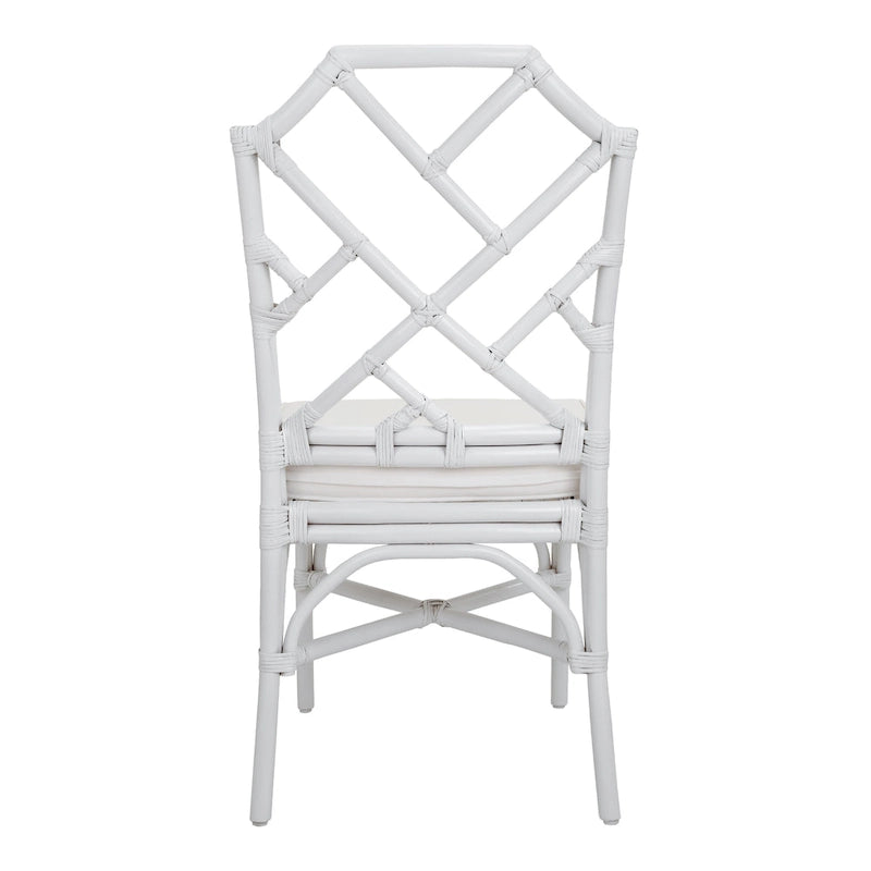 Sedia da pranzo in rattan bianco / marrone / naturale, set da 2
