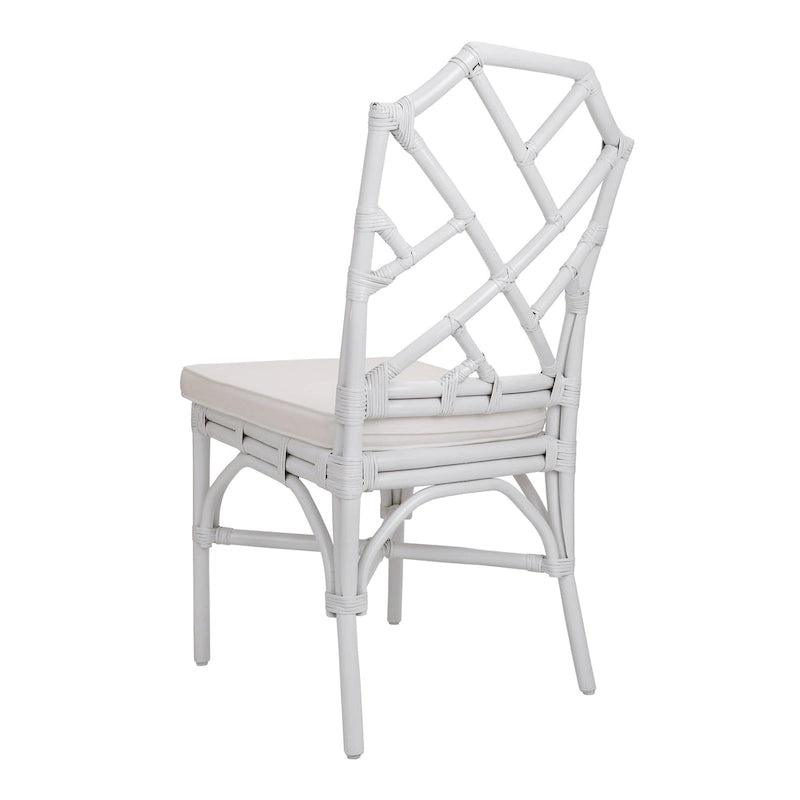 Sedia da pranzo in rattan bianco / marrone / naturale, set da 2