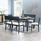 Sedia da pranzo laterale Boho Grigio Carbone Scuro/Beige e Grigio Lavato/Grigio, set da 2
