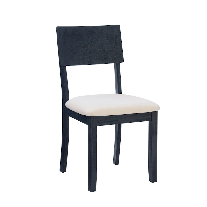 Sedia da pranzo laterale Boho Grigio Carbone Scuro/Beige e Grigio Lavato/Grigio, set da 2