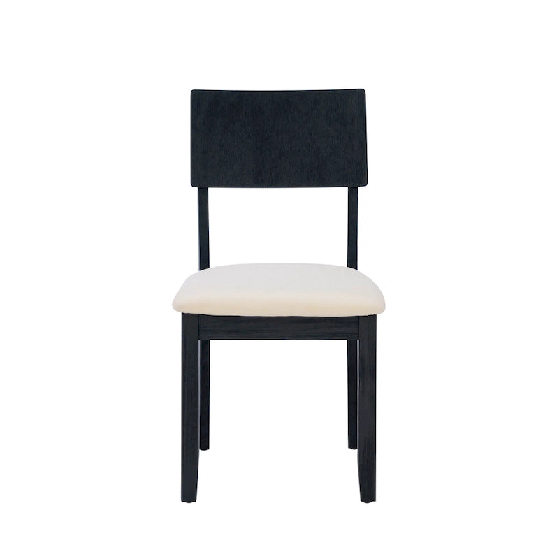 Sedia da pranzo laterale Boho Grigio Carbone Scuro/Beige e Grigio Lavato/Grigio, set da 2