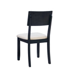 Sedia da pranzo laterale Boho Grigio Carbone Scuro/Beige e Grigio Lavato/Grigio, set da 2