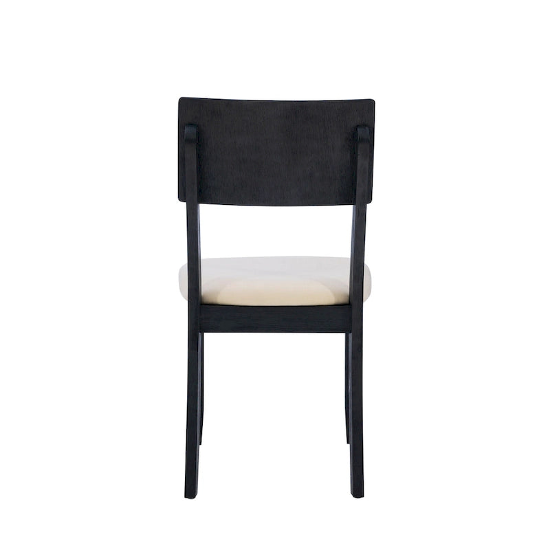 Sedia da pranzo laterale Boho Grigio Carbone Scuro/Beige e Grigio Lavato/Grigio, set da 2