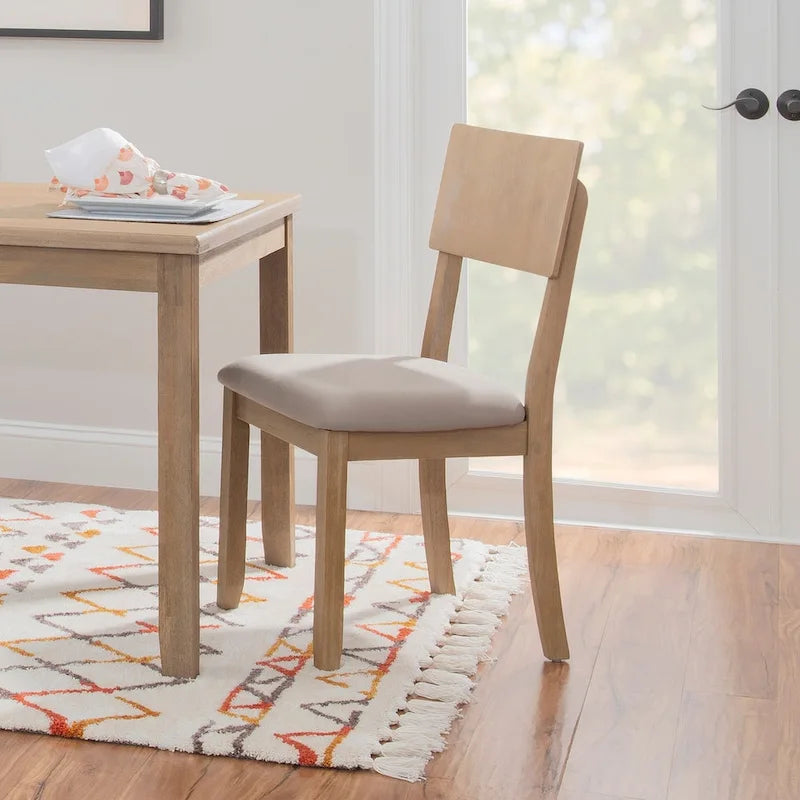 Sedia da pranzo laterale Boho Grigio Carbone Scuro/Beige e Grigio Lavato/Grigio, set da 2