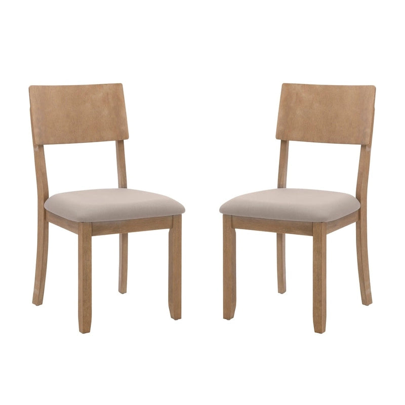 Sedia da pranzo laterale Boho Grigio Carbone Scuro/Beige e Grigio Lavato/Grigio, set da 2